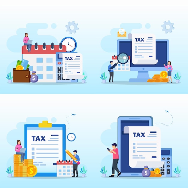 Online Tax Payment pay season tax time Concept Flat vector template