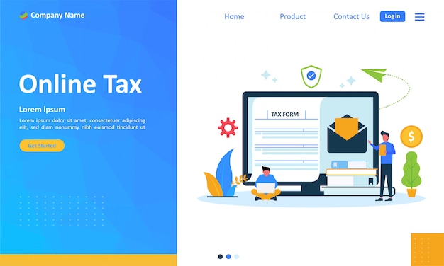 Online tax payment for web landing page