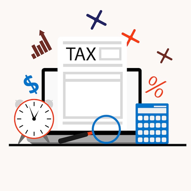 Online taxation calculate and pay tax on laptop