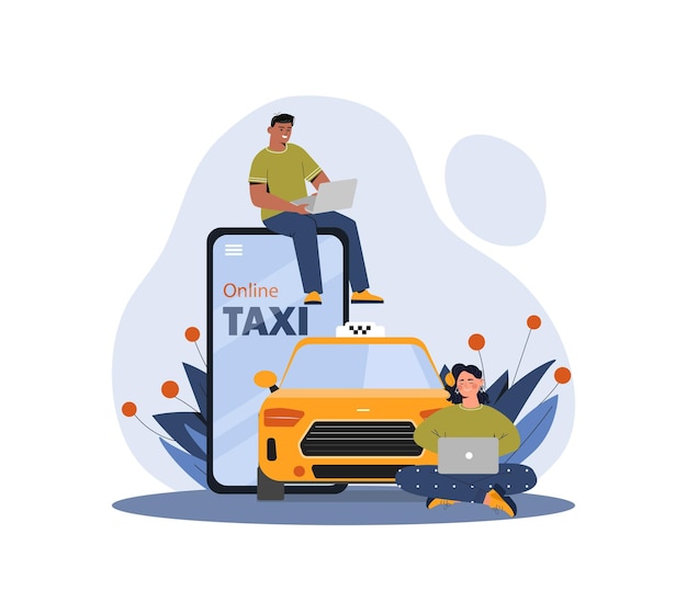 Concetto di taxi online