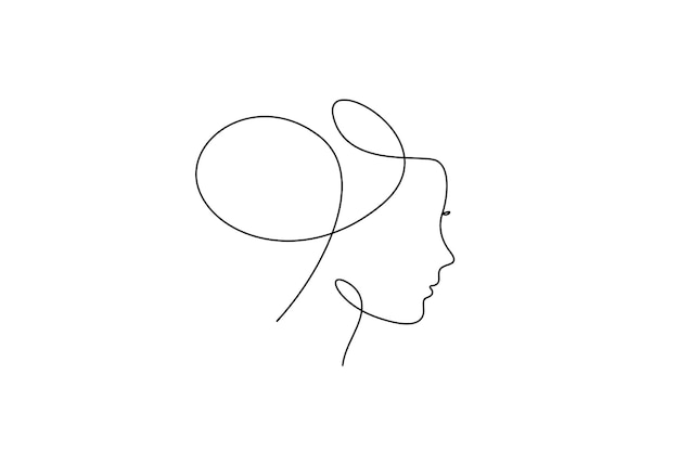 Online tekeningen van het gezicht van een vrouw