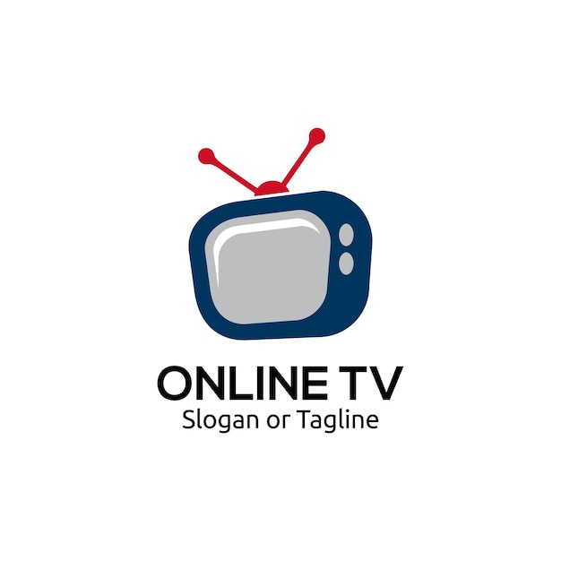 Vector online televisie logo ontwerp smart tv-symbool streaming tv-logo