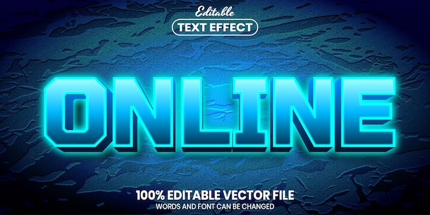 Online text, font style editable text effect