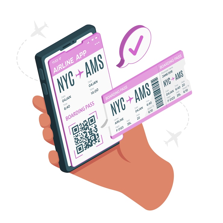 Vector online ticket concept illustration