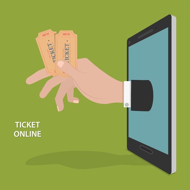 Online ticket order vector concept.