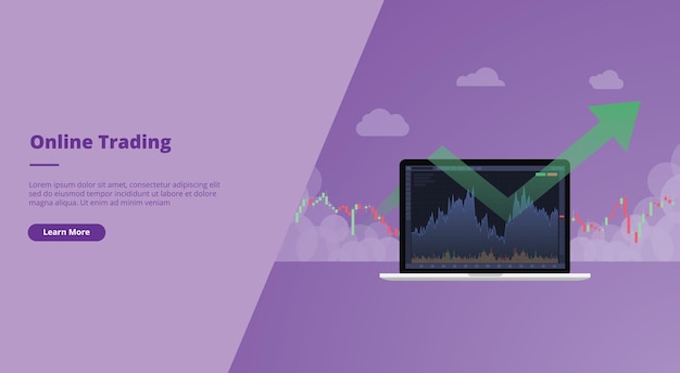 Vector online trading concept for website landing homepage template banner or slide presentation cover