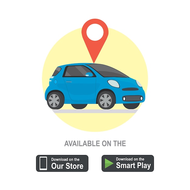 Online transport mobile app logo or icon