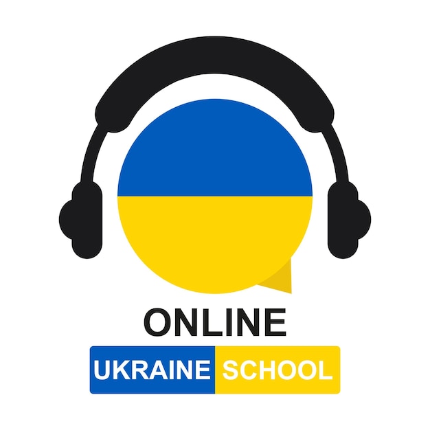 Online Ukrainian School. Vector Illustration