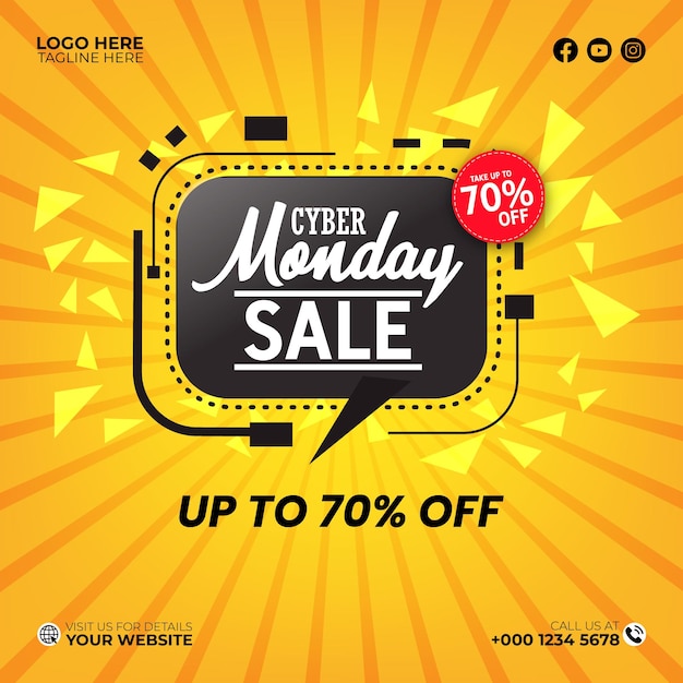 Vector online verkoop cyber monday marketing design sociale media promoties