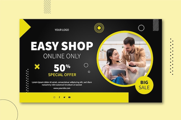 Online verkoop horizontaal bannerontwerp