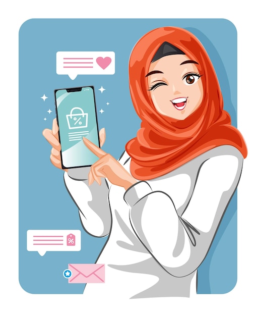 Online verkoper moslim meisje