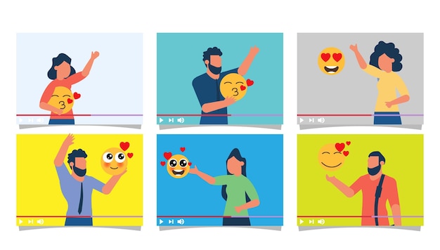 Online video illustrations created with the help of vector graphics and uploaded