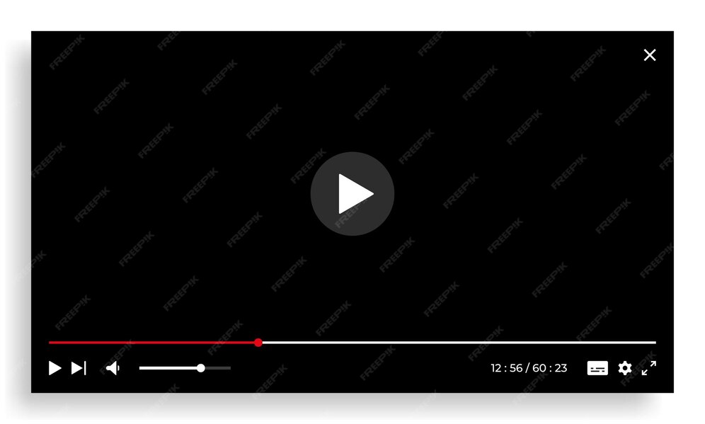 Premium Vector Online video player streaming screen template with
