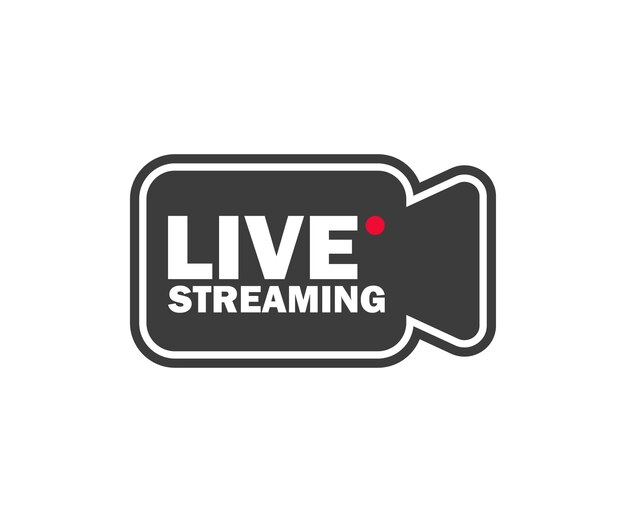 Vector online video stream color icon in flat style