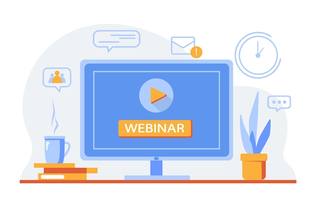 Online video webinar concept