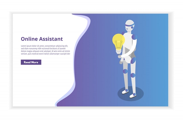 Online virtuele assistent, chat bot isometrisch concept. illustratie.