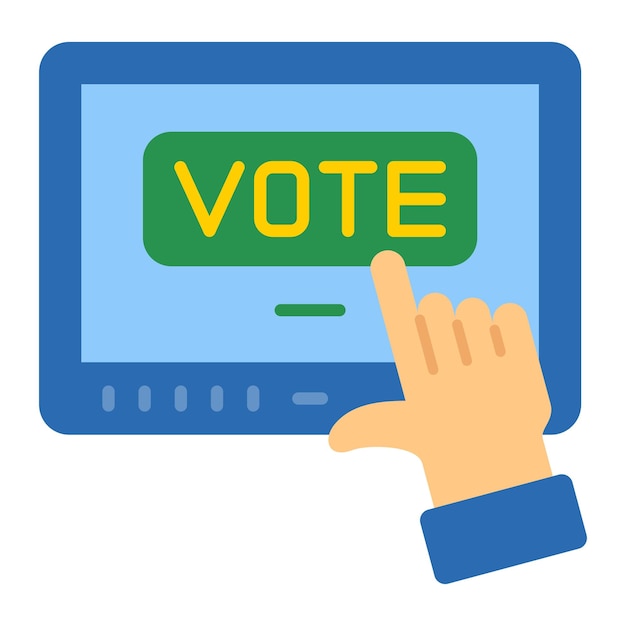 Vettore iconica di votazione online