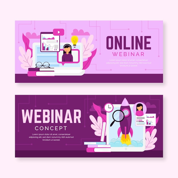 Online webinar banner template