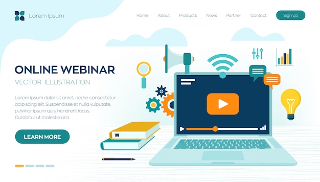 Online webinar-bestemmingspagina-sjabloon