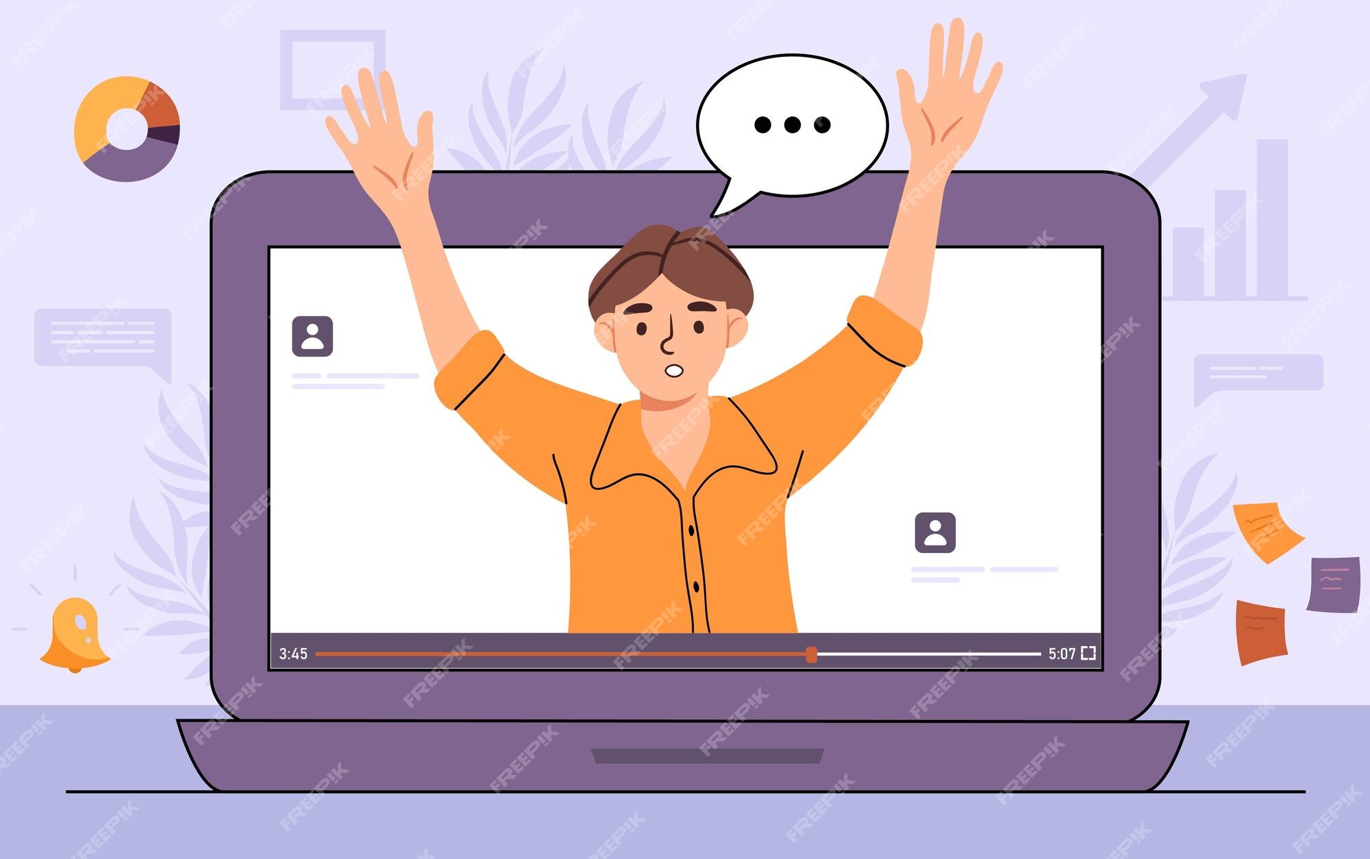 Premium Vector | Online webinar concept