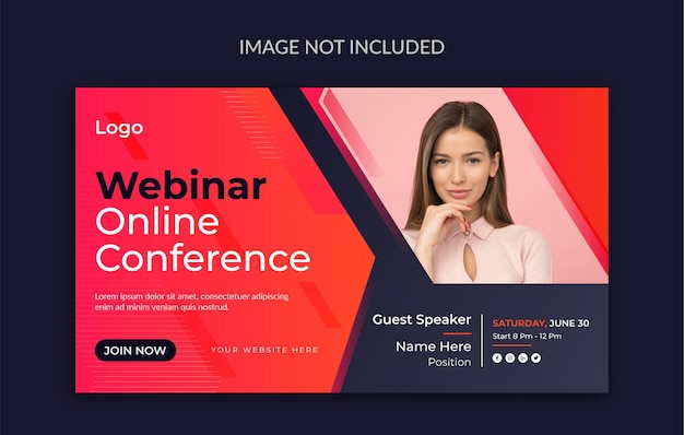 Online webinar conference social media and web banner template