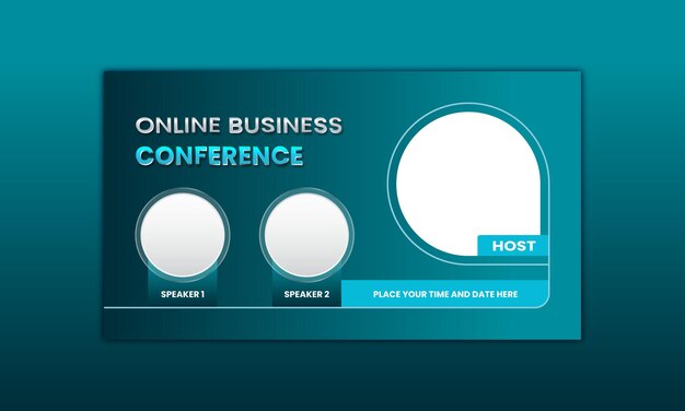 Vector online webinar conference web banner or social media banner design