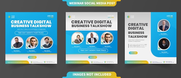 Online webinar digital marketing for social media post with editable photo template