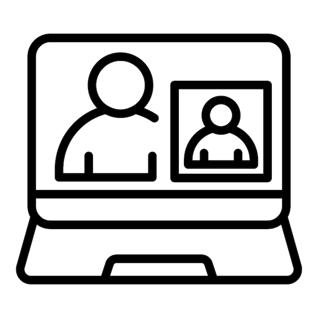 Online webinar icon Outline online webinar vector icon for web design isolated on white background