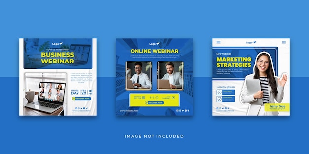 Online webinar social media instagram post template