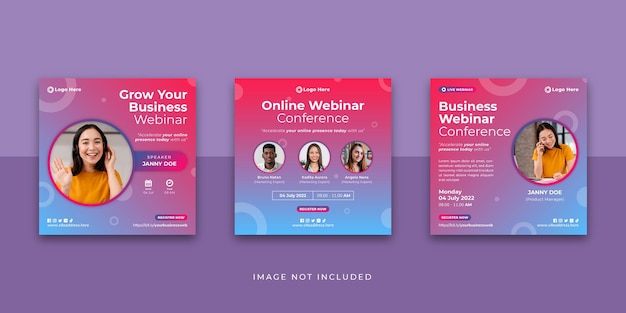 Online webinar social media instagram post template