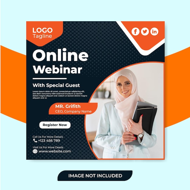 Online webinar social media Post Template