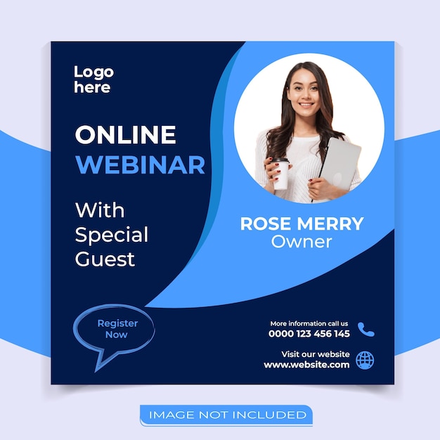 Online webinar social media post template