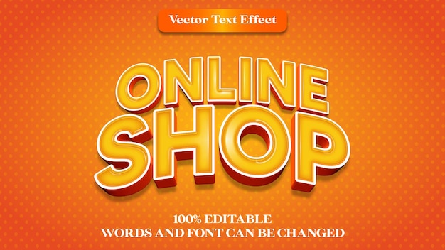 Online winkel bewerkbaar 3D-teksteffect met moderne kleurstijl