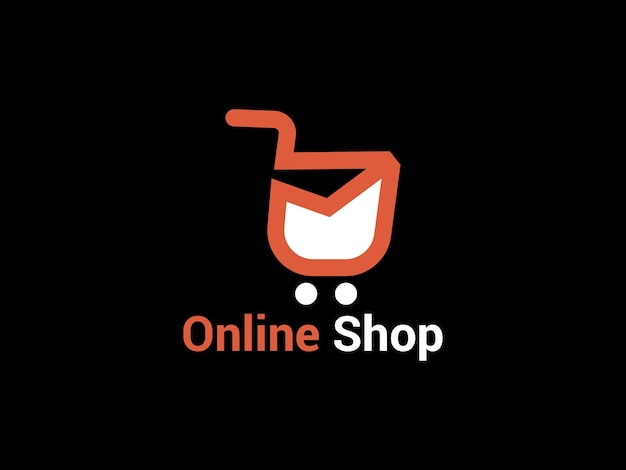 Vector online winkel, e-commerce logo vector ontwerpsjabloon