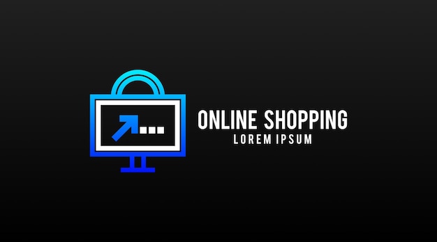 Vector online winkel logo concept. sjabloon voor online bedrijfslogo voor e-commerce