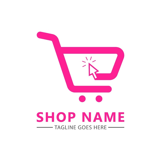 Online winkel-logo. eCommerce-logo soppend logo