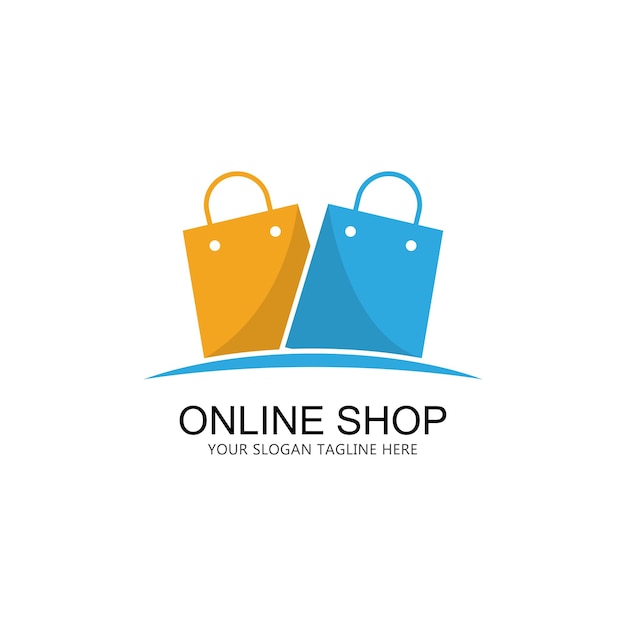 Online winkel logo sjabloon ontwerp vector