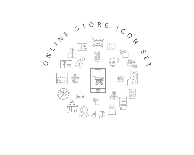 online winkel pictogram decorontwerp