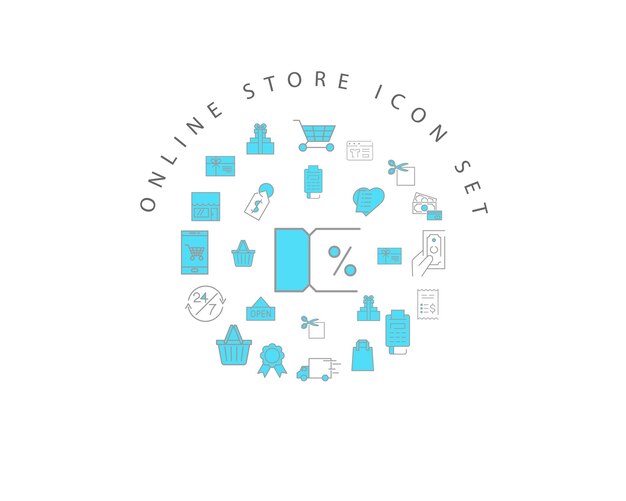 online winkel pictogram decorontwerp