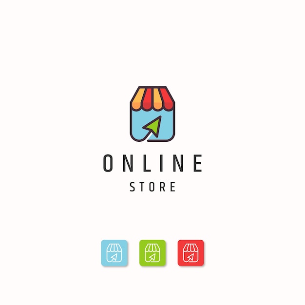 Online winkel pictogram winkel logo ontwerpsjabloon