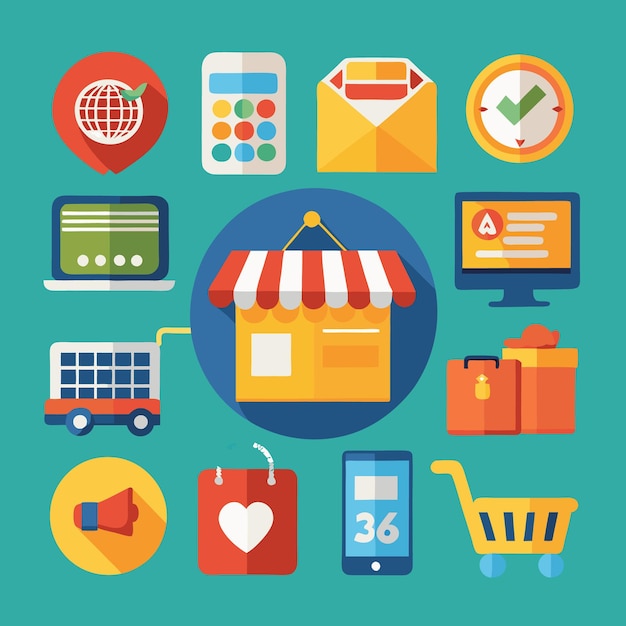 Online winkel winkelwagentje levering en marketing
