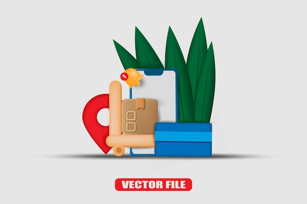 Online winkelen concept illustratie 3D-vector