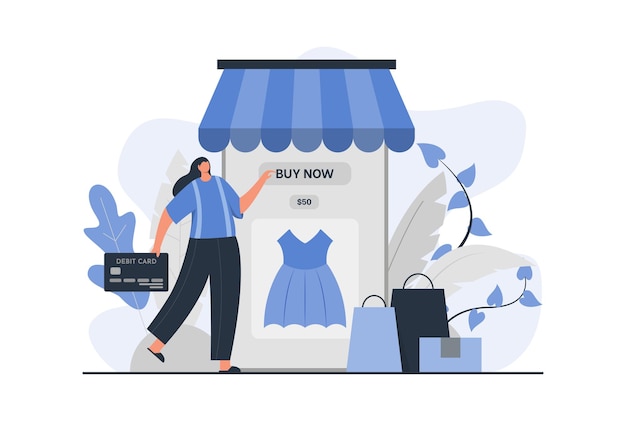 Online Winkelen Concept Illustratie