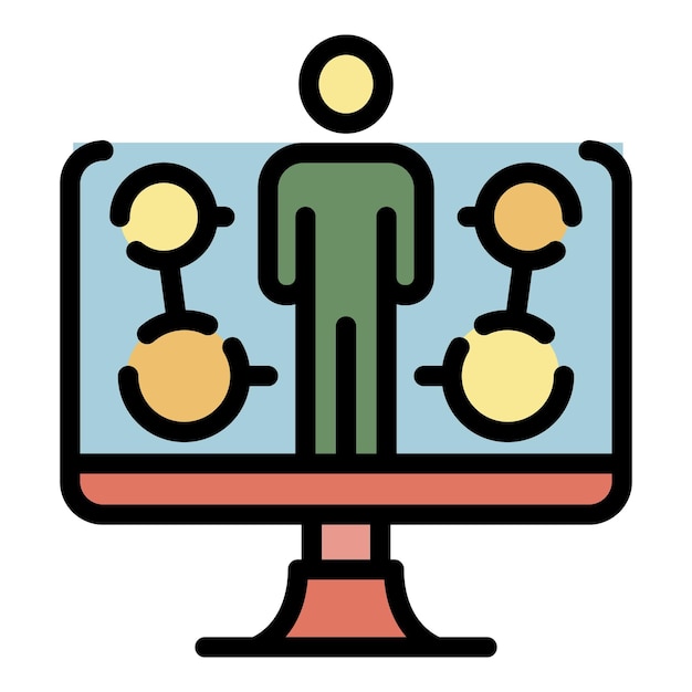 Online workshop pictogram Overzicht online workshop vector pictogram kleur plat geïsoleerd