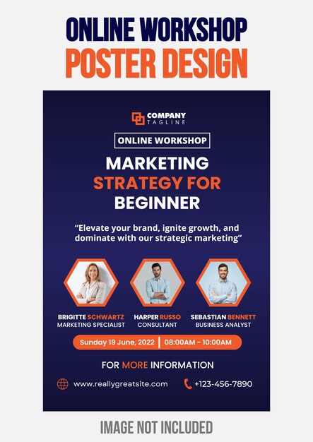 Online workshop poster design template