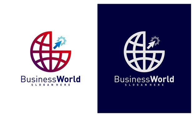 Vector online world logo vector template creative world logo design concepts