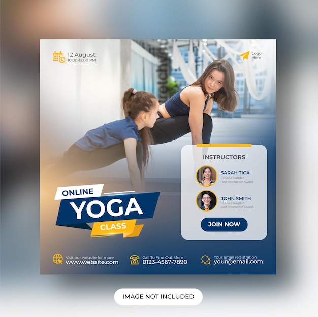 Online yoga class social media post template