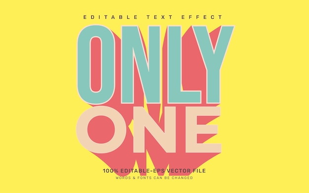 Vector only one editable text effect template