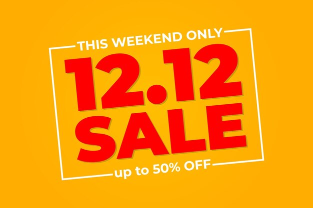 Only this weekend 12.12 Sale Banner design.