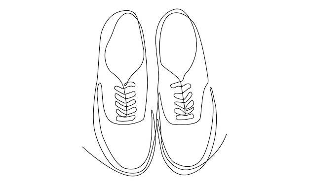 ononderbroken lijn van een schoenen vectorillustratie